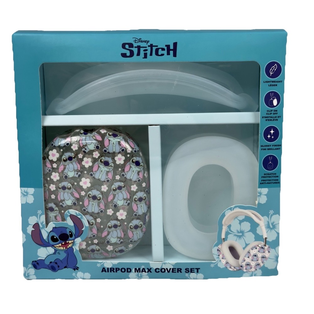 Disney Stitch AirPod‎ Max Cover Set Flowers Hearts Winky Face New In Box